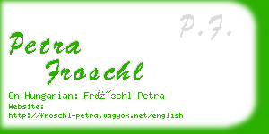 petra froschl business card